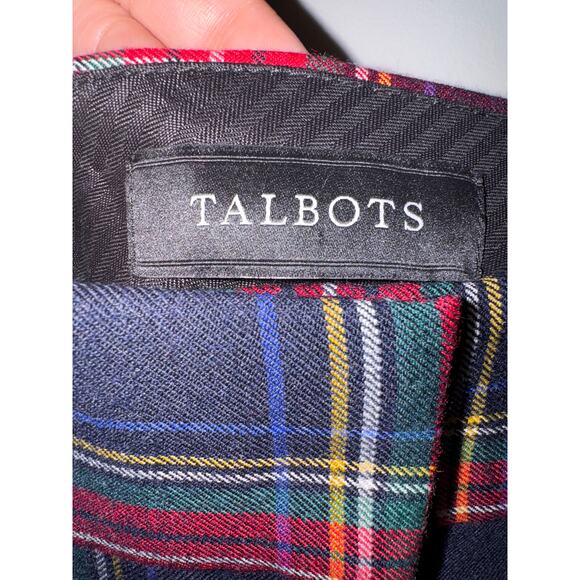 TALBOTS Hampshire Ankle Pants Blue,Red Merry Tartan Plaid Size 18W Christmas - Picture 3 of 5